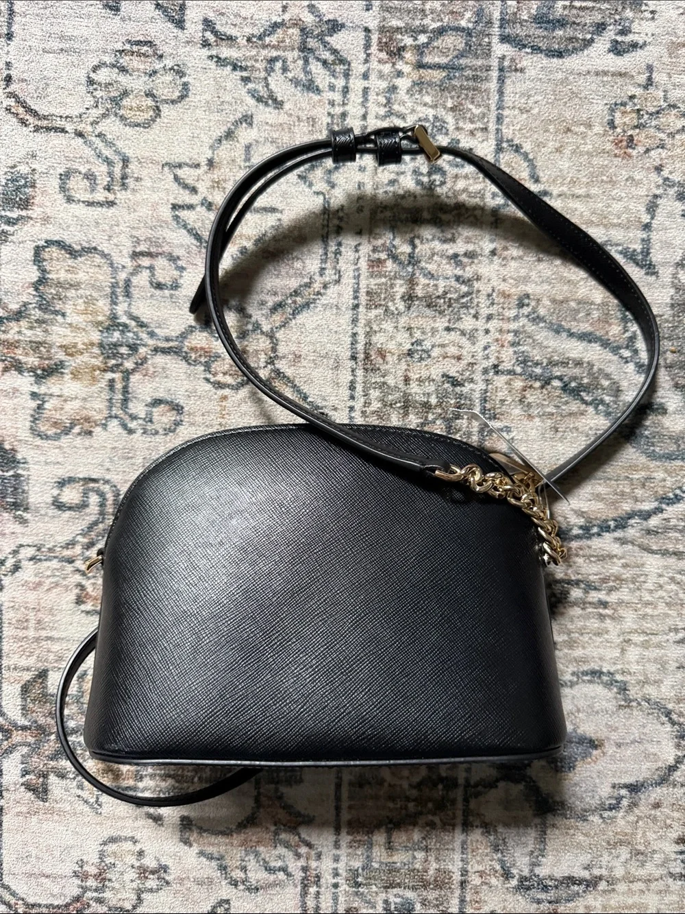 kate spade Black Leather Dome Crossbody with Gold Hardware